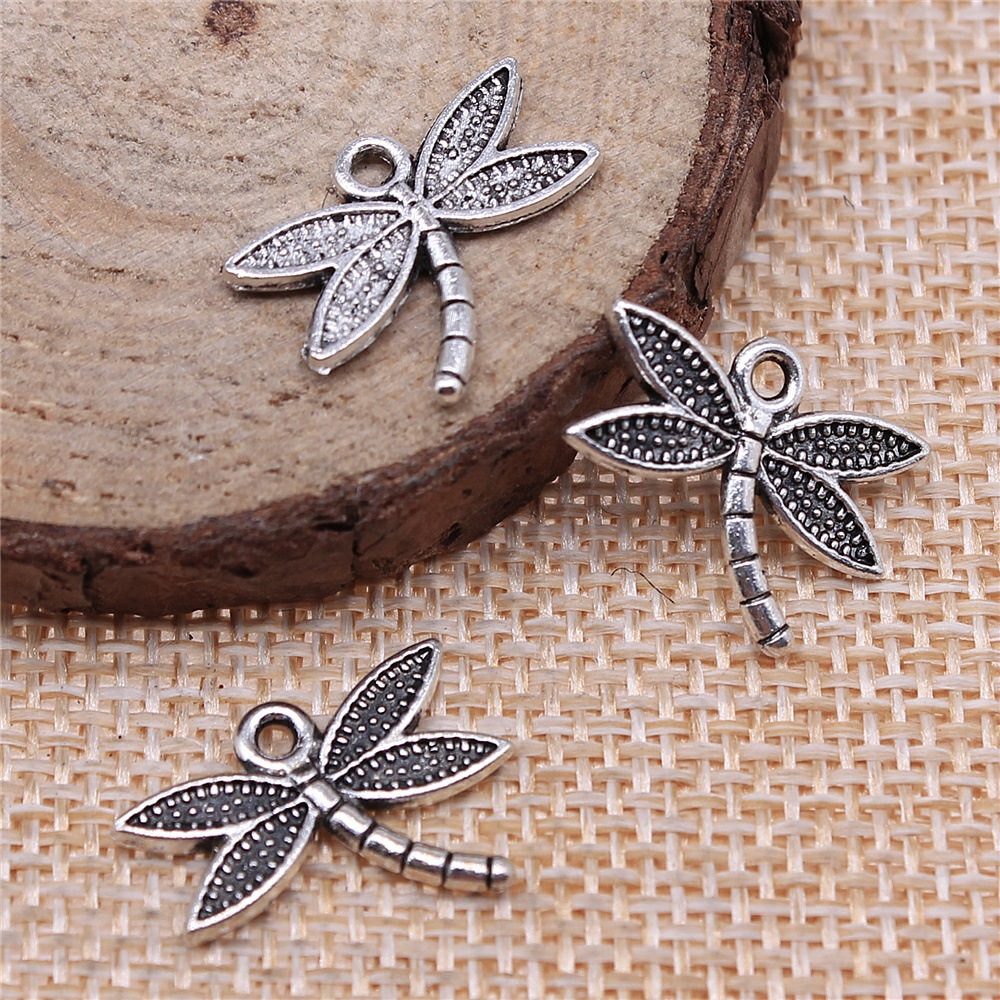 Artwork Craft - Breloques libellules couleur argent antique, 40