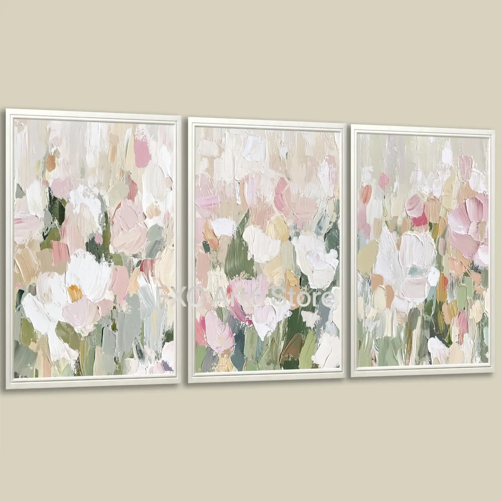 Painting Knife Palette - Ensemble de 3 tableaux muraux abstraits