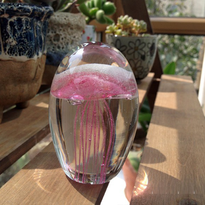 Art Craft Jellyfish - Figurines miniatures 3D en verre de